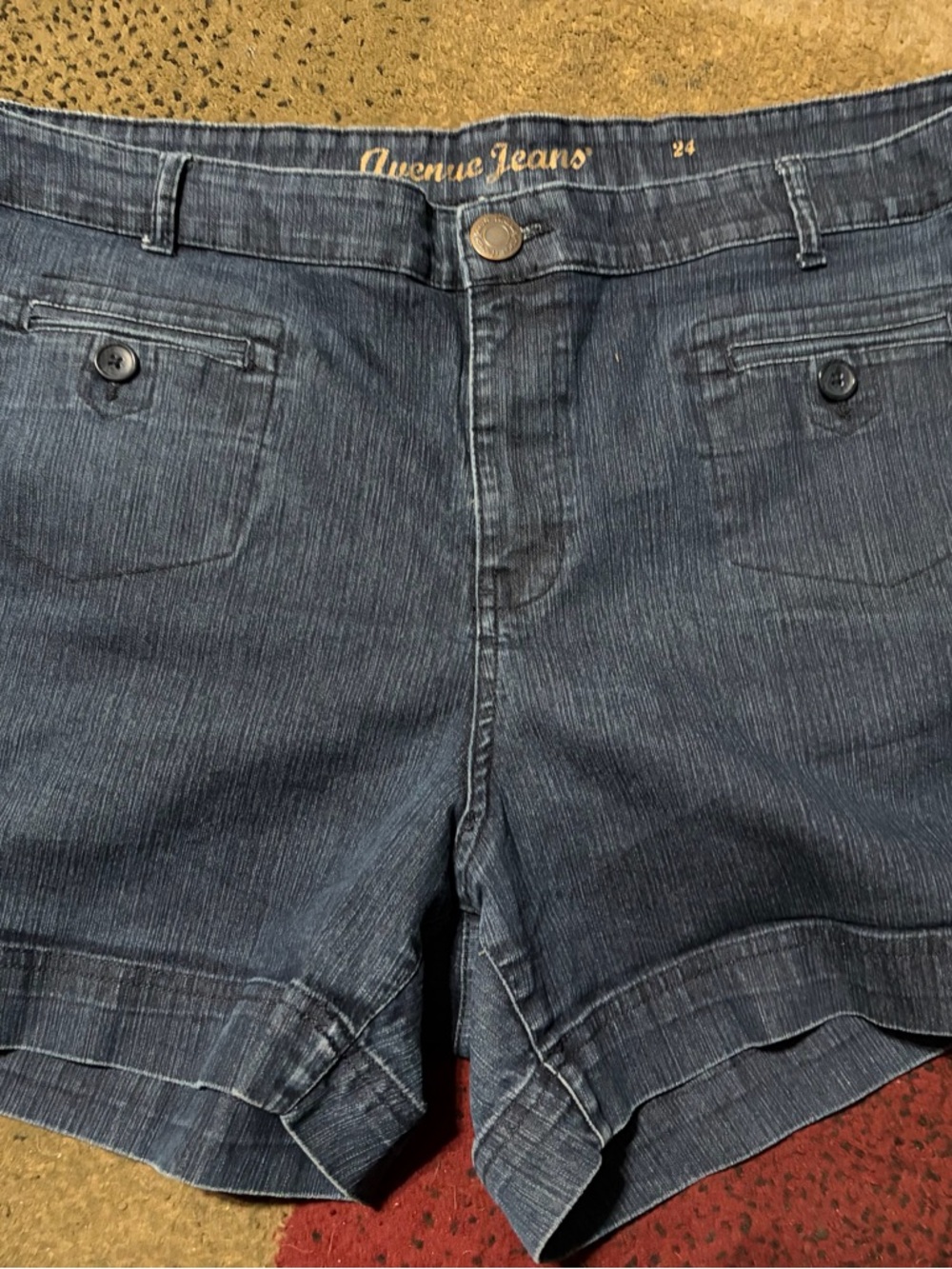 Avenue Dark Blue Jean Shorts